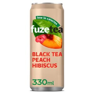 Fuze Tea black tea peach hibiscus blik 33cl