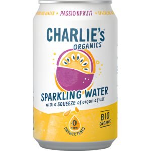 Charlie's Organic sparkling passionfruit blik 33cl