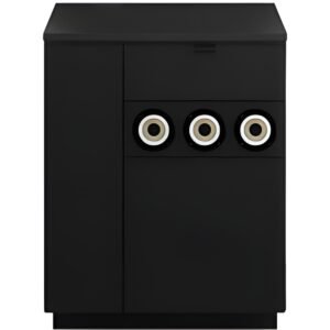 Onderzetmeubel zwart 3 bekerhouders en lade 67cm