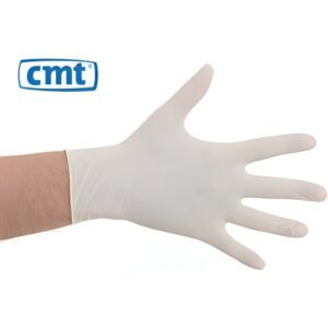 Handschoen wit latex ongepoederd small