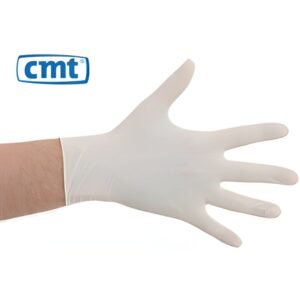 Handschoen wit latex gepoederd medium