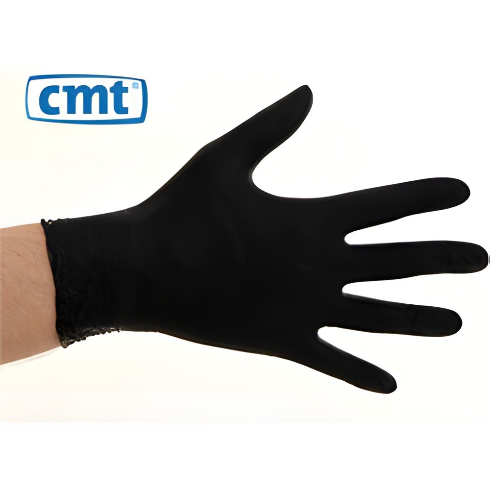 Handschoen zwart soft nitril poedervrij medium