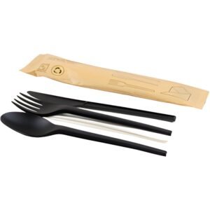 Natureko CPLA reusable bestekset mes/vork/lepel/servet