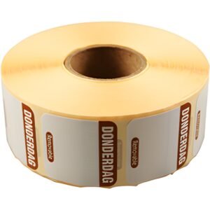 Depa label dag donderdag afneembaar 25x25mm