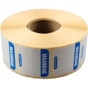Depa label dag maandag afneembaar 25x25mm