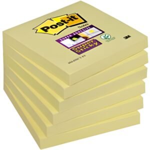 Post-it memoblok geel super sticky 76x76mm
