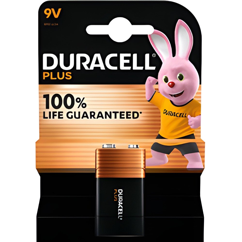 Duracell batterij plus alkaline 100% 9V (6LR61)