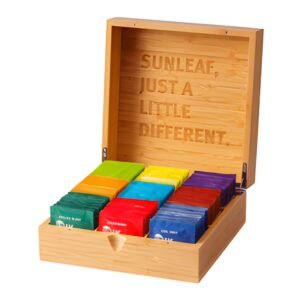 Sunleaf bamboe theekist 9 vaks